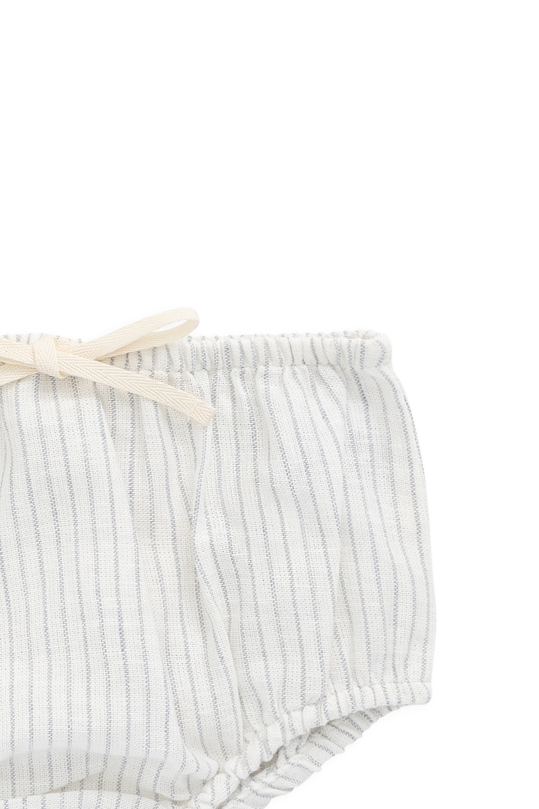 Organic Cotton Gabriel Bloomer-Mini Pinstripe Parchment / Dawn Childrens Bloomer from Jamie Kay USA