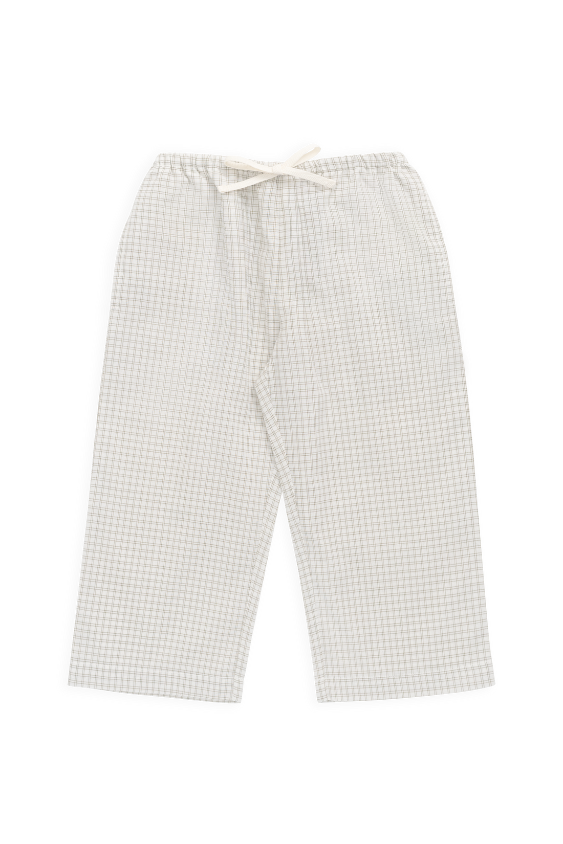 Organic Cotton Kenji Pant-Double Windowpane Check Pecan Childrens Pant from Jamie Kay USA