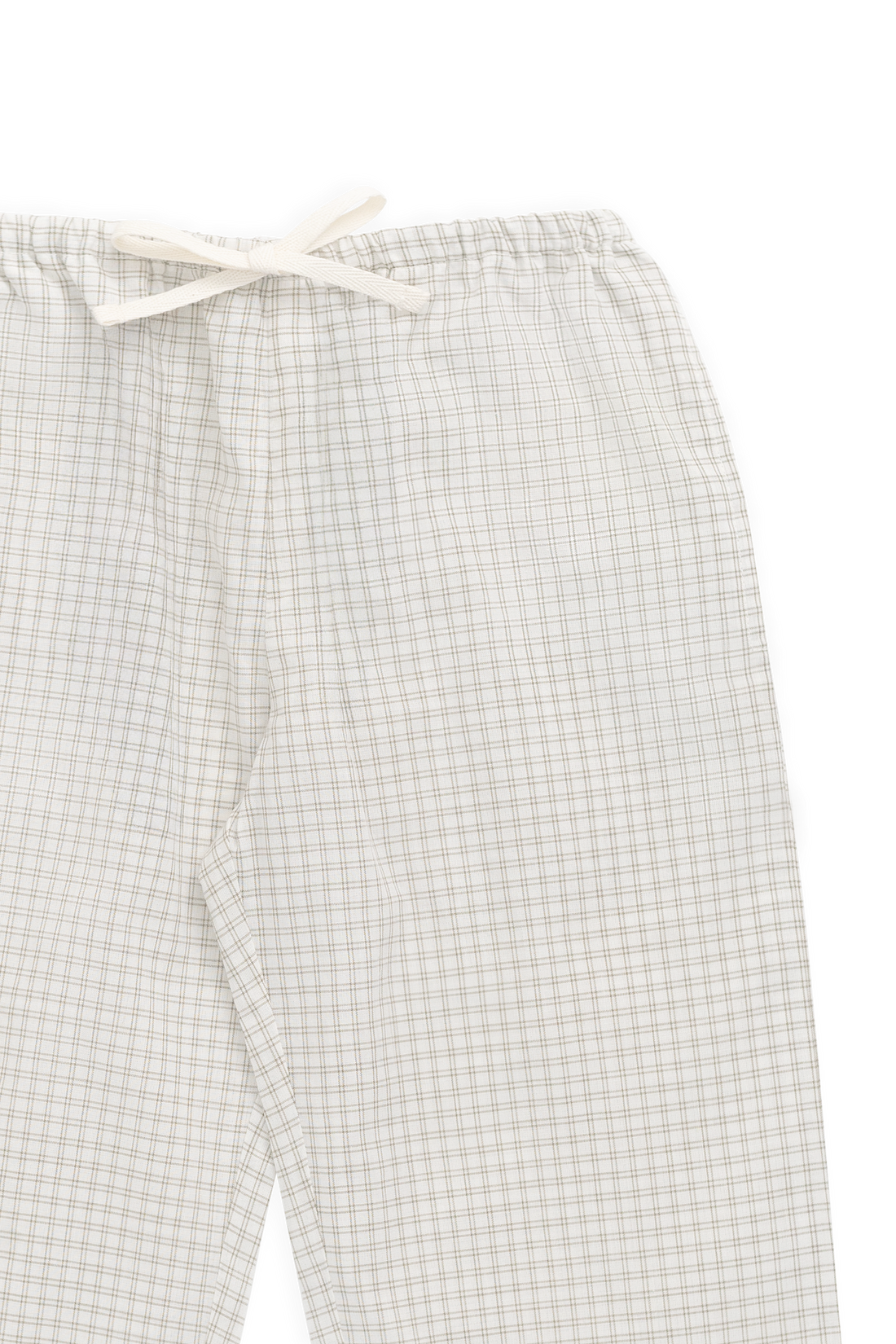 Organic Cotton Kenji Pant-Double Windowpane Check Pecan Childrens Pant from Jamie Kay USA