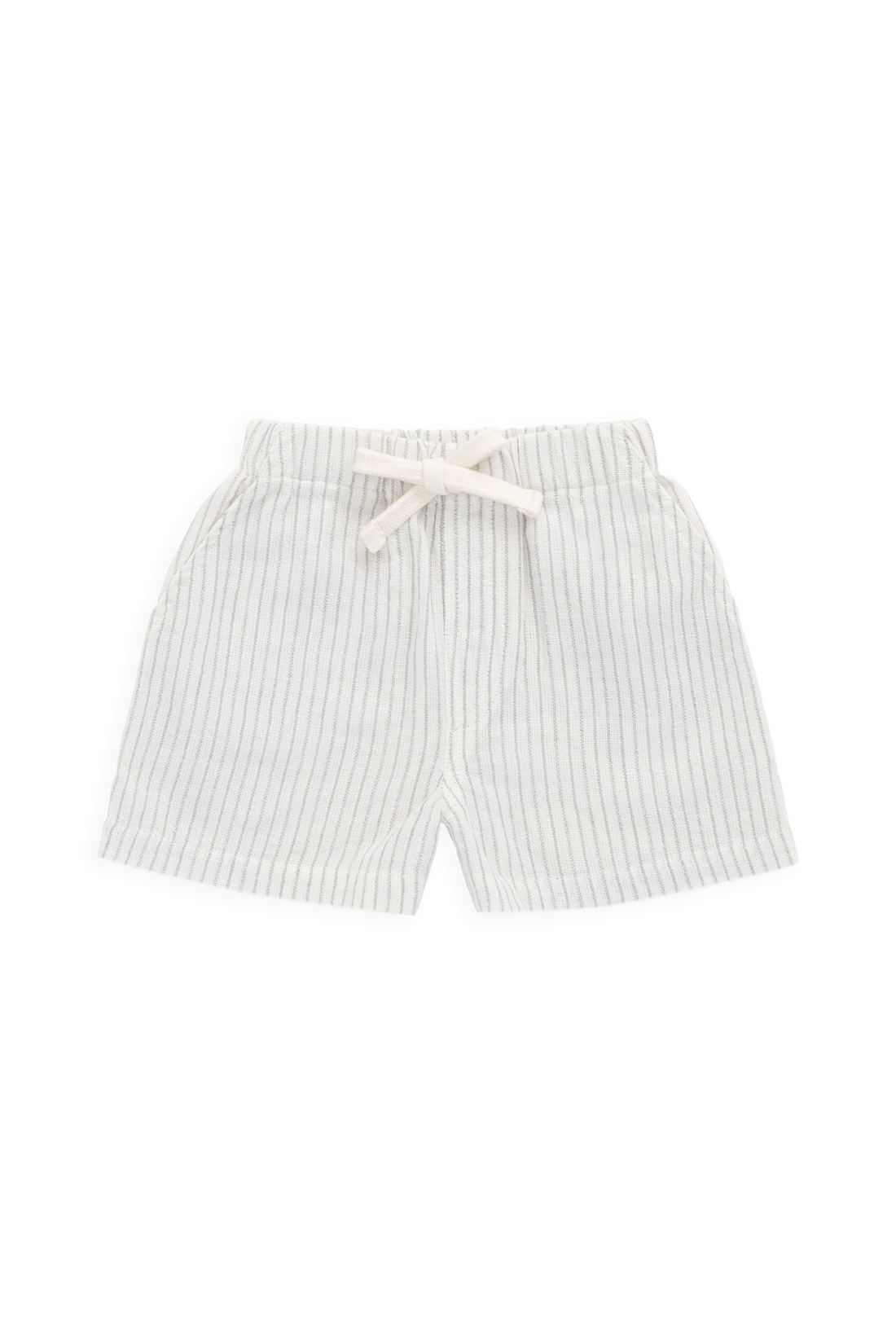 Organic Cotton Louis Short-Mini Pinstripe Parchment / Dawn Childrens short from Jamie Kay USA
