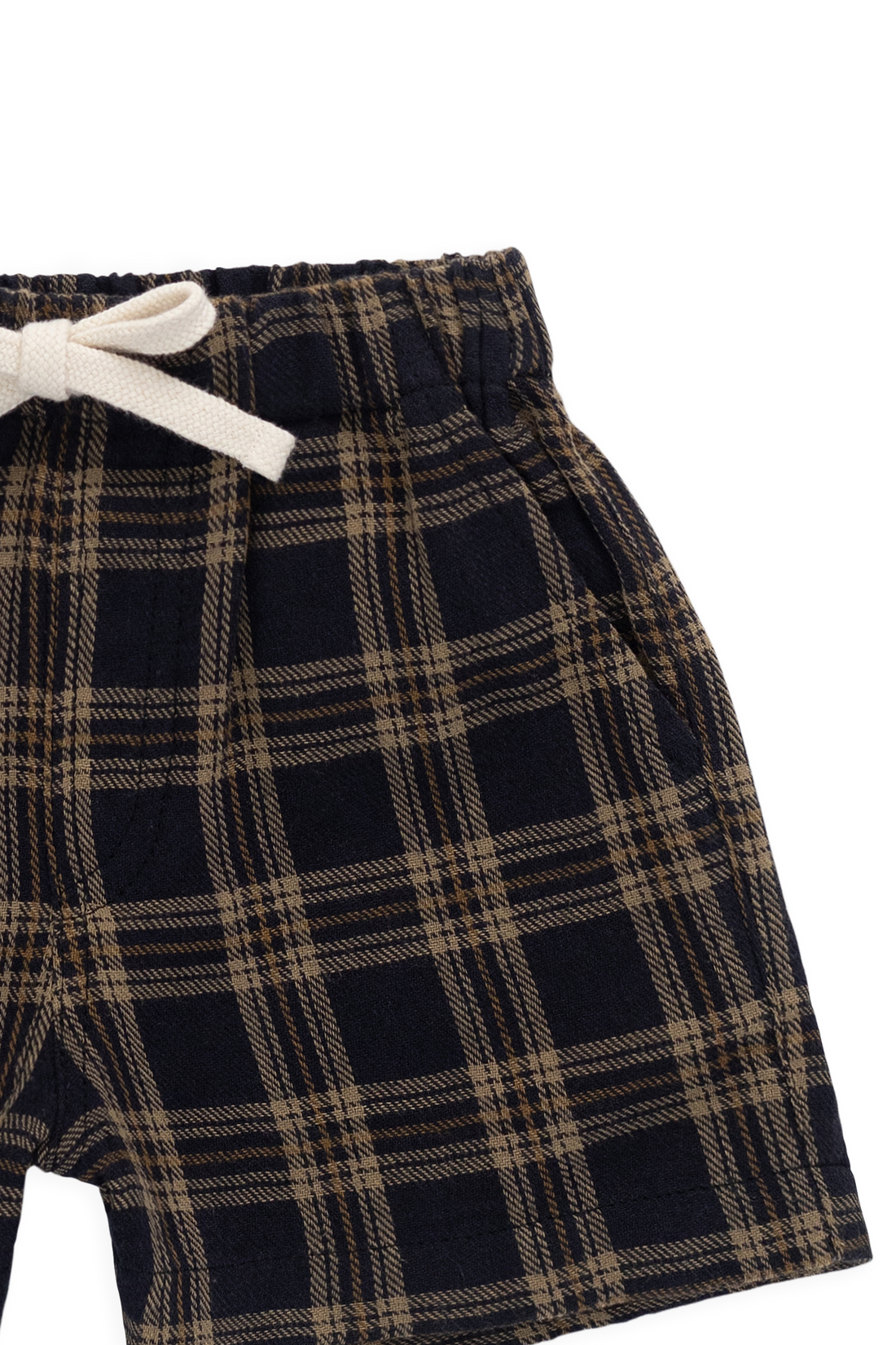 Organic Cotton Louis Short-Woodland Check Childrens Shorts from Jamie Kay USA