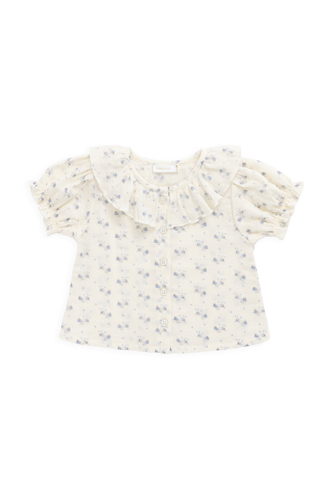 Organic Cotton Muslin Alora Top-Molly Blue Childrens Top from Jamie Kay USA