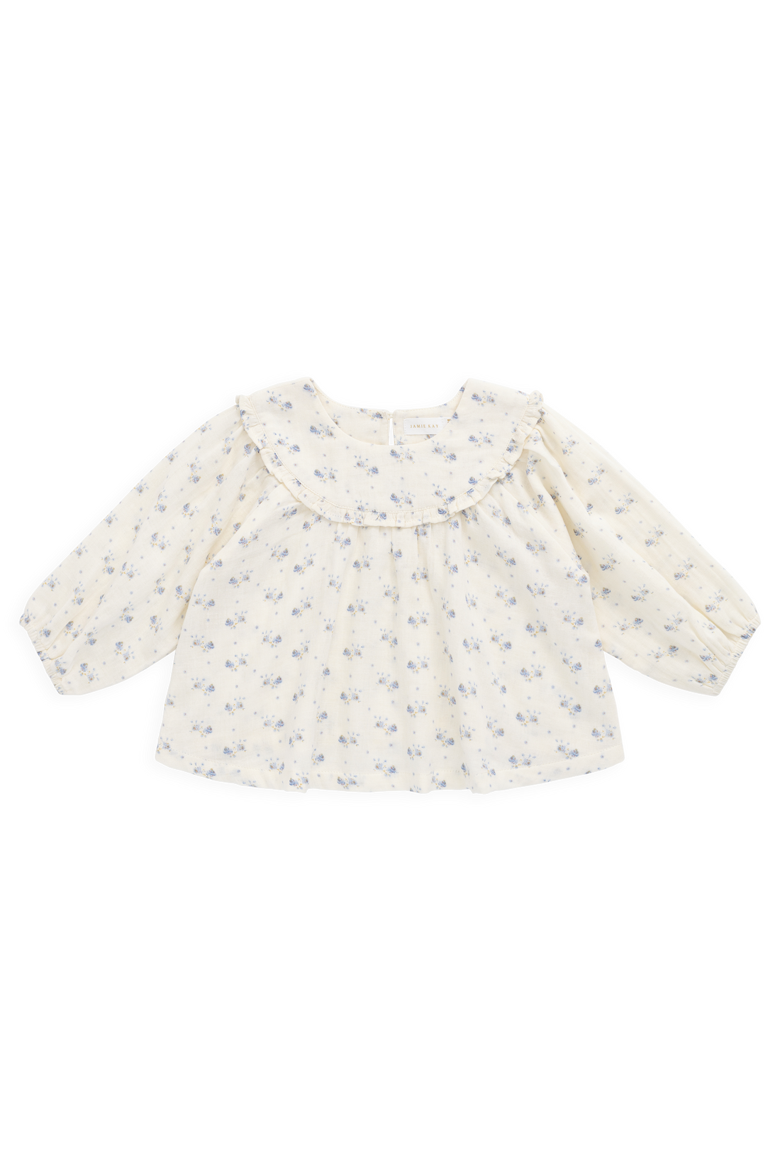 Organic Cotton Muslin Amira Blouse-Molly Blue Childrens Top from Jamie Kay USA