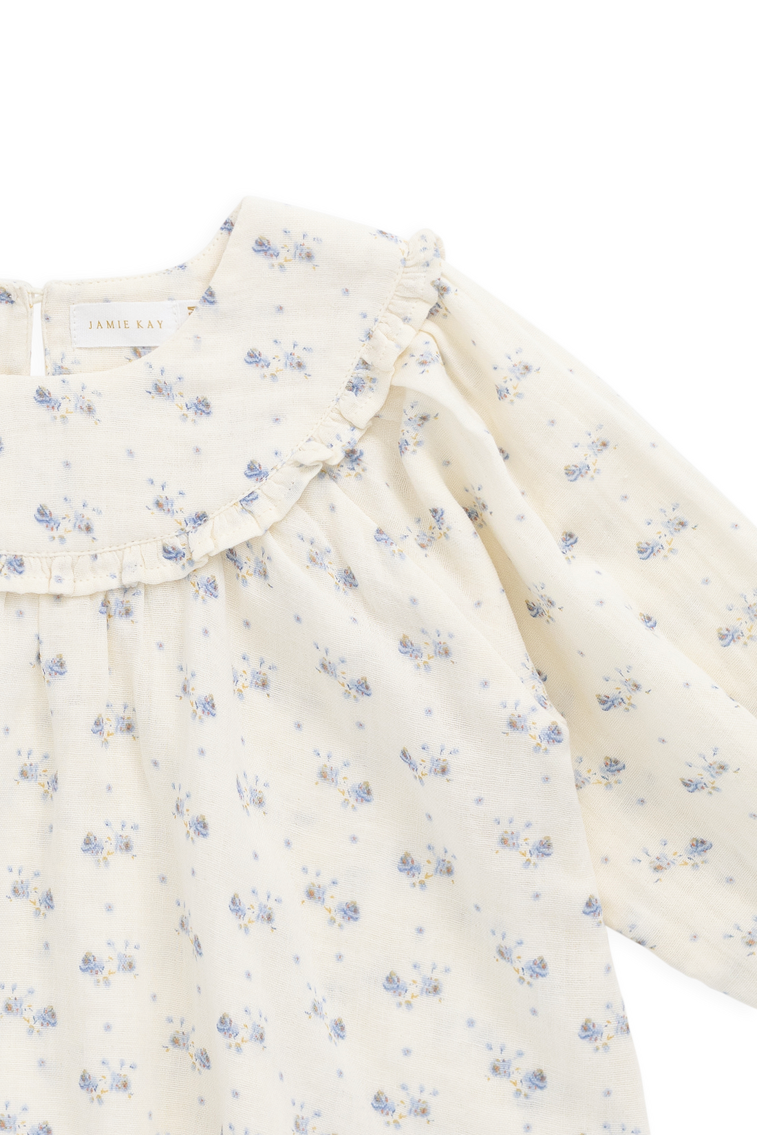 Organic Cotton Muslin Amira Blouse-Molly Blue Childrens Top from Jamie Kay USA