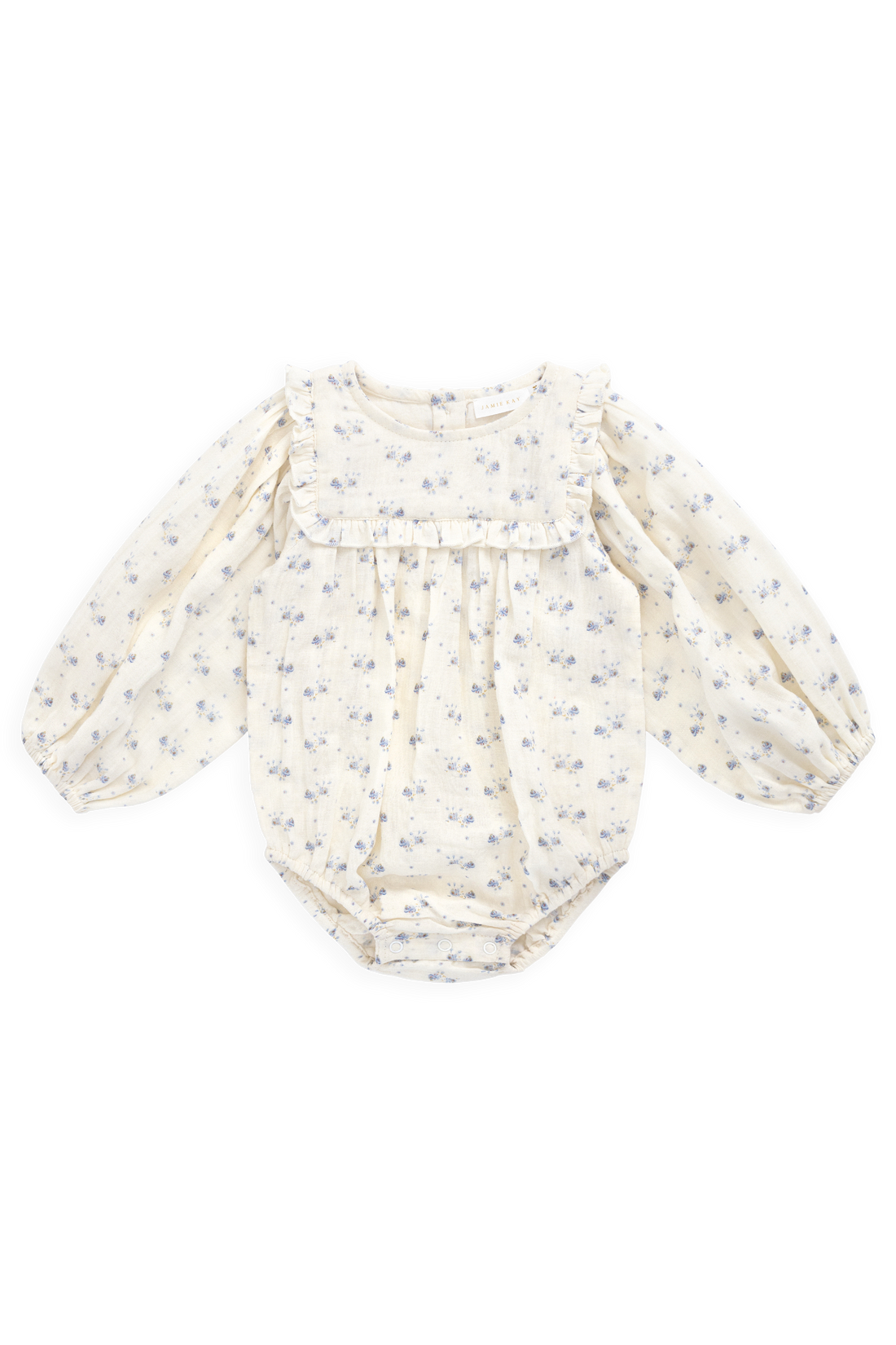 Organic Cotton Muslin Frances Playsuit-Molly Blue Childrens Playsuit from Jamie Kay USA