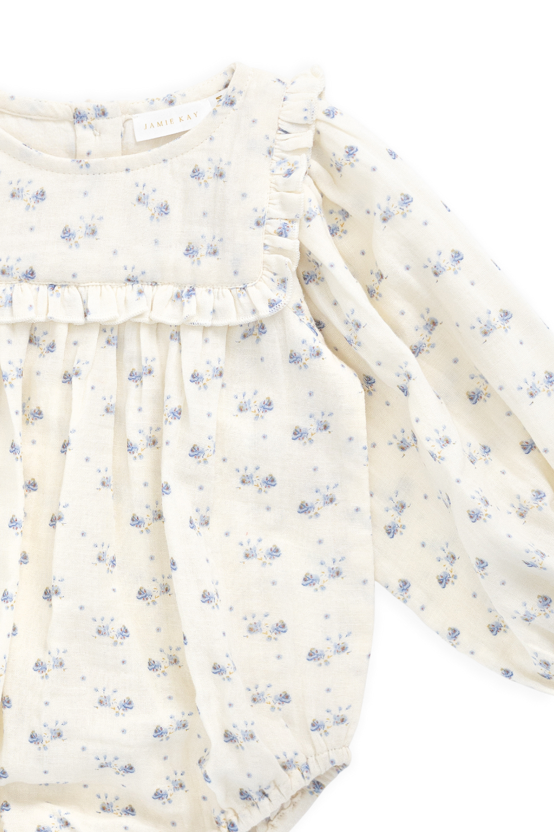 Organic Cotton Muslin Frances Playsuit-Molly Blue Childrens Playsuit from Jamie Kay USA