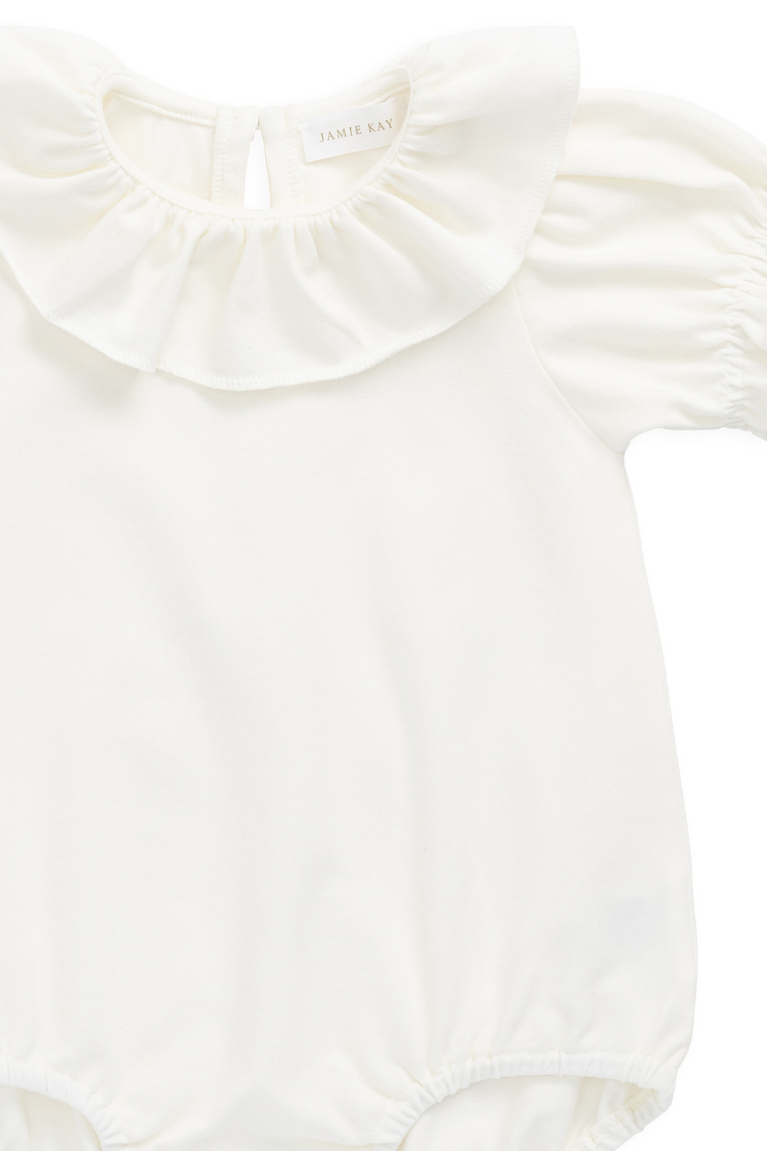 Pima Cotton Livvy Bodysuit-Parchment Childrens Bodysuit from Jamie Kay USA