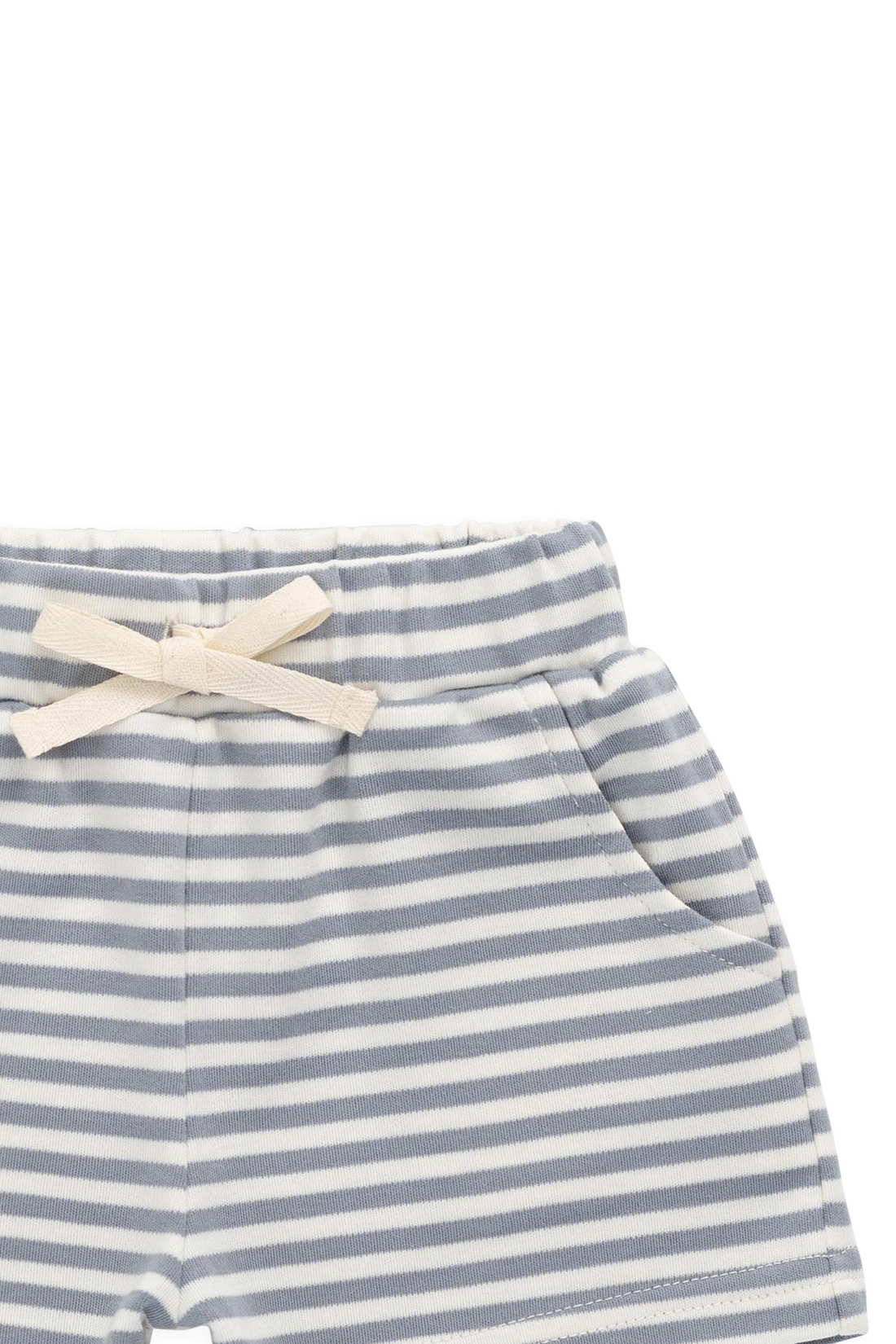 Pima Cotton Wesley Short-Narrow Stripe Dawn / Cloud Childrens Shorts from Jamie Kay USA