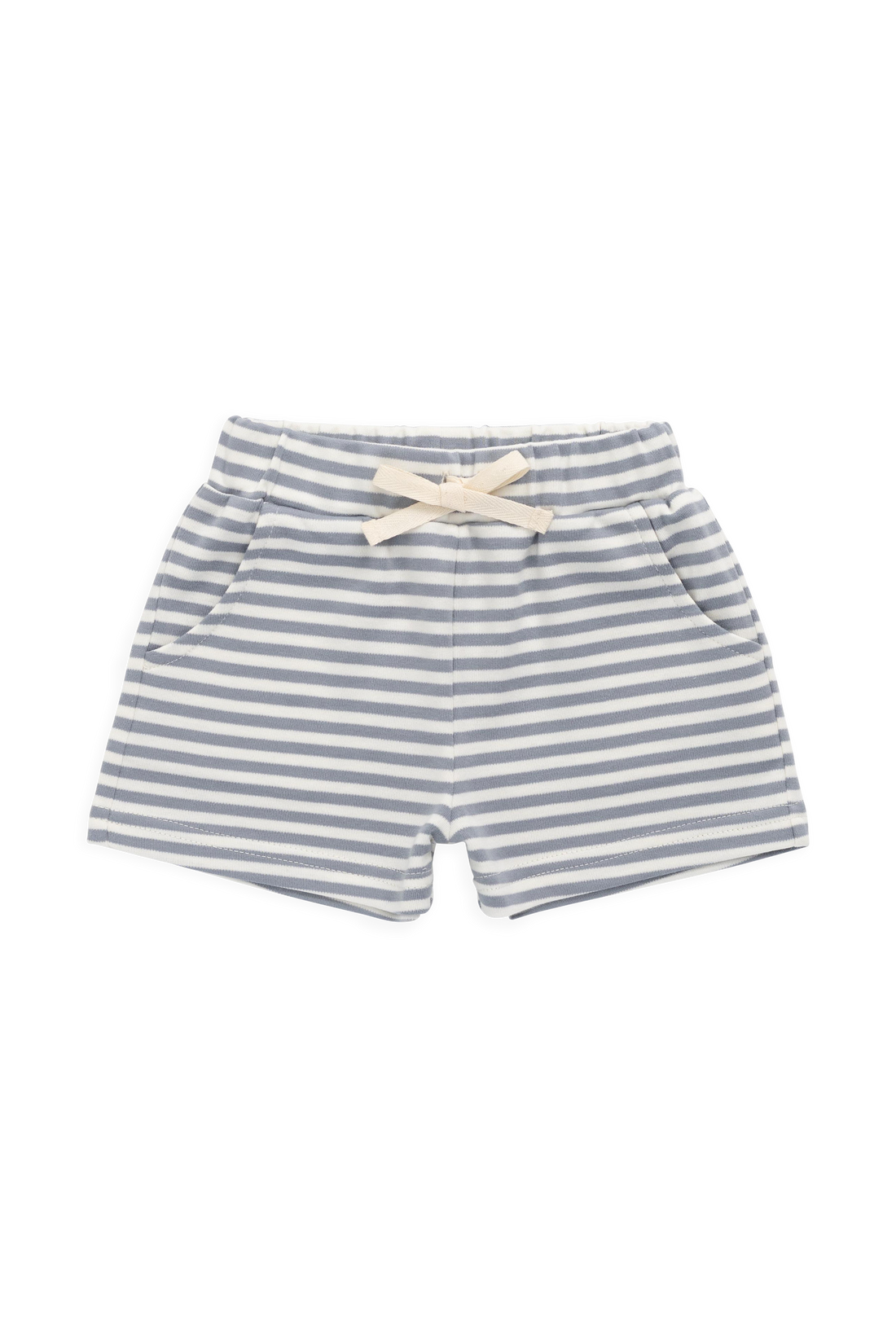 Pima Cotton Wesley Short-Narrow Stripe Dawn / Cloud Childrens Shorts from Jamie Kay USA