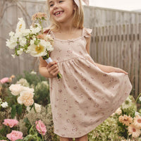 Organic Cotton Gracelyn Dress - Petite Fleur Soft Peony Childrens Dress from Jamie Kay USA