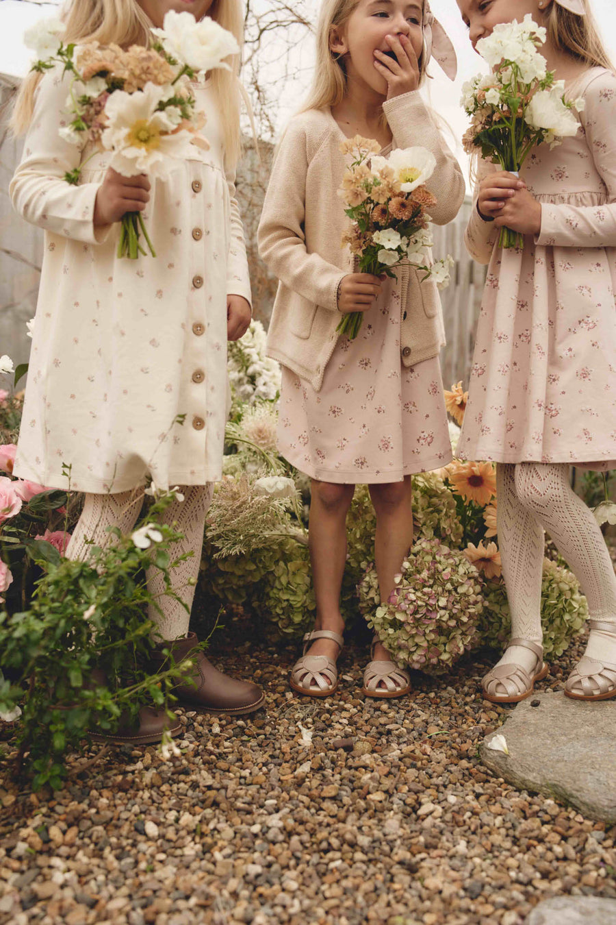 Organic Cotton Gracelyn Dress - Petite Fleur Soft Peony Childrens Dress from Jamie Kay USA