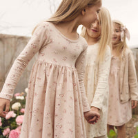 Organic Cotton Tallulah Dress - Petite Fleur Soft Peony Childrens Dress from Jamie Kay USA