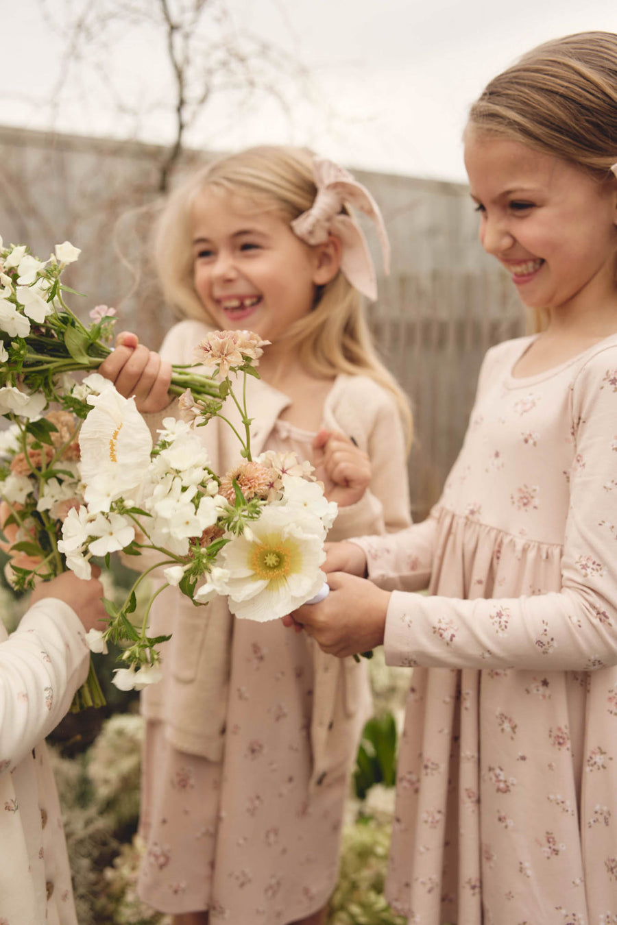 Organic Cotton Gracelyn Dress - Petite Fleur Soft Peony Childrens Dress from Jamie Kay USA