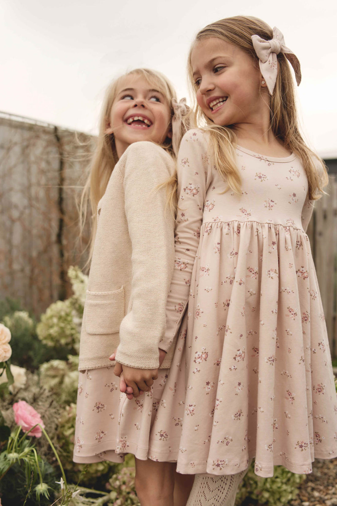 Organic Cotton Tallulah Dress - Petite Fleur Soft Peony Childrens Dress from Jamie Kay USA