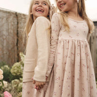 Organic Cotton Tallulah Dress - Petite Fleur Soft Peony Childrens Dress from Jamie Kay USA