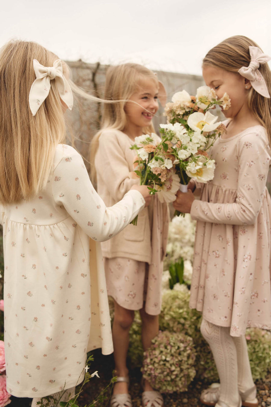 Organic Cotton Tallulah Dress - Petite Fleur Soft Peony Childrens Dress from Jamie Kay USA