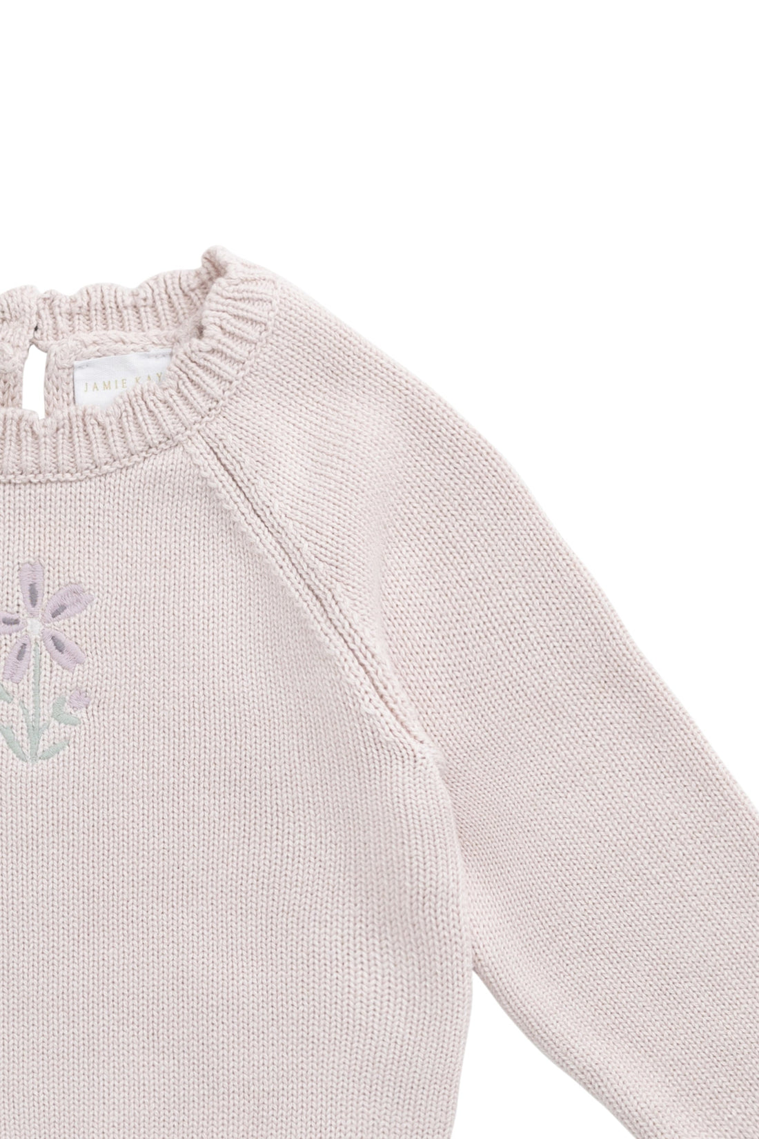 Audrey Jumper - Soft Misty Rose Larissa Knit Childrens Jumper from Jamie Kay USA