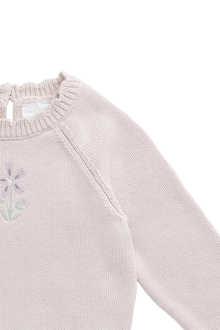 Audrey Jumper - Soft Misty Rose Larissa Knit Childrens Jumper from Jamie Kay USA