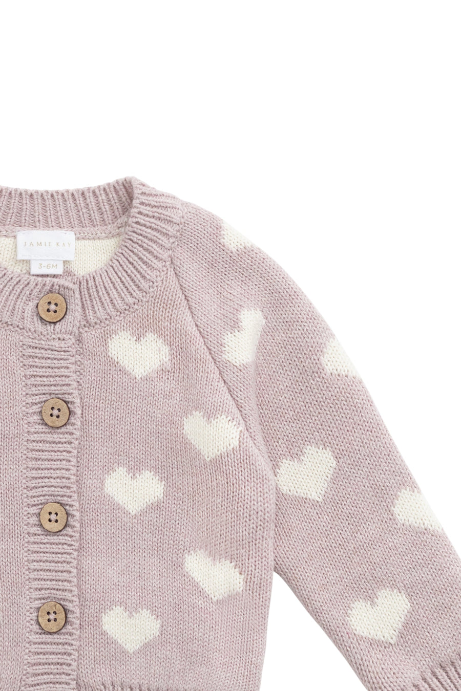 Camille Cardigan - Heart Jacquard Ballerina Marle Childrens Cardigan from Jamie Kay USA