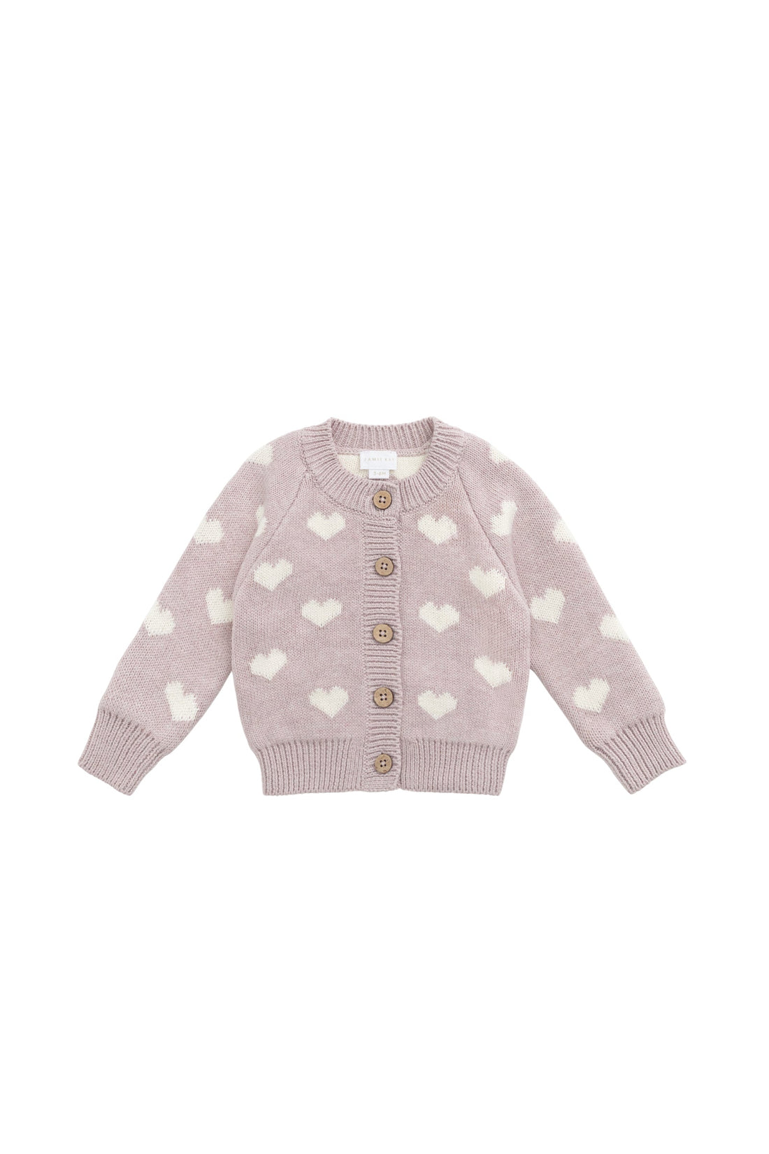 Camille Cardigan - Heart Jacquard Ballerina Marle Childrens Cardigan from Jamie Kay USA