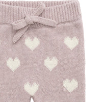 Camille Pant - Heart Jacquard Ballerina Marle Childrens Pant from Jamie Kay USA