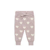 Camille Pant - Heart Jacquard Ballerina Marle Childrens Pant from Jamie Kay USA