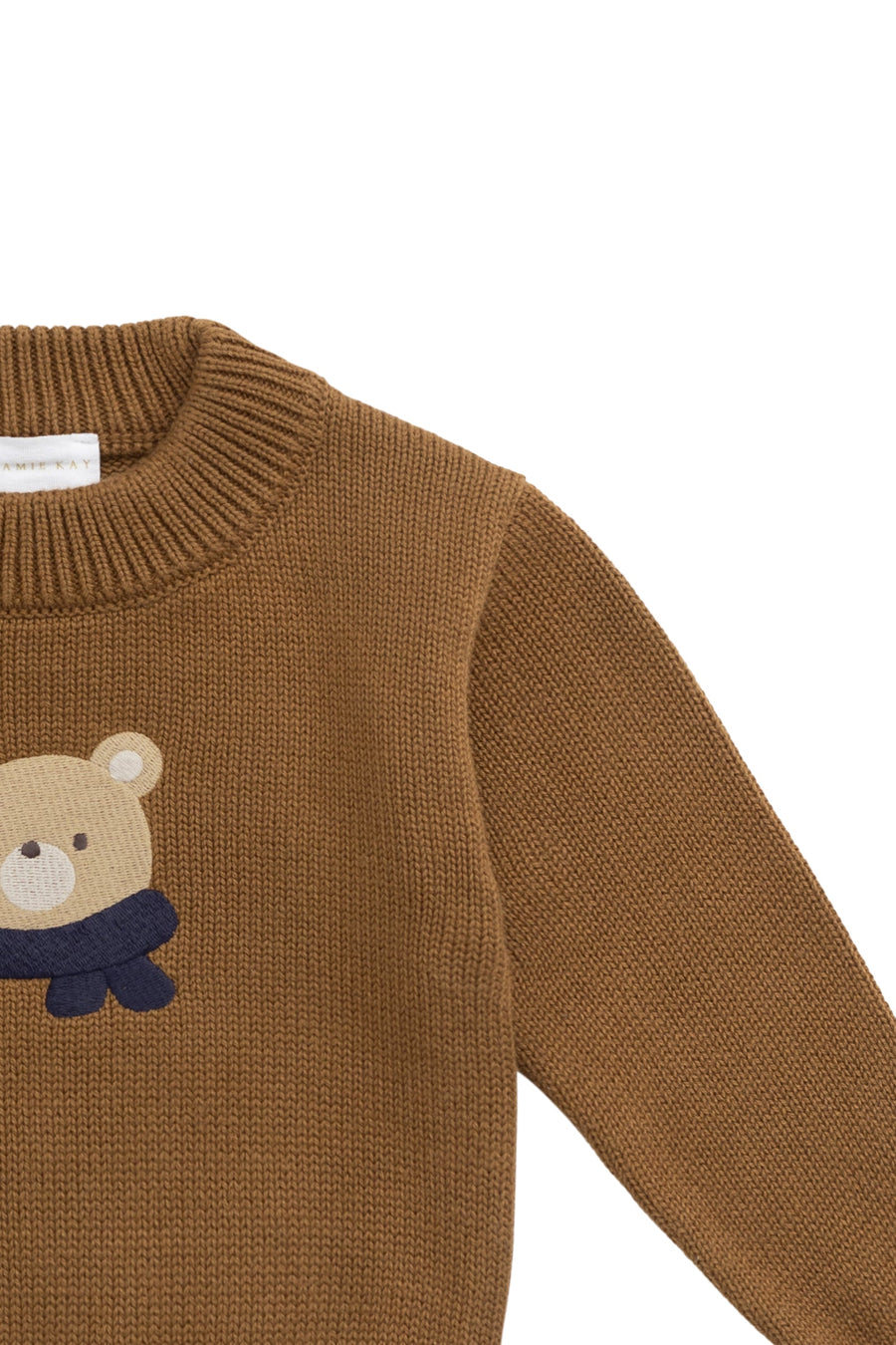 Leon Knit Jumper - Cosy Bobbie Autumn Bronze Childrens Jumper from Jamie Kay USA