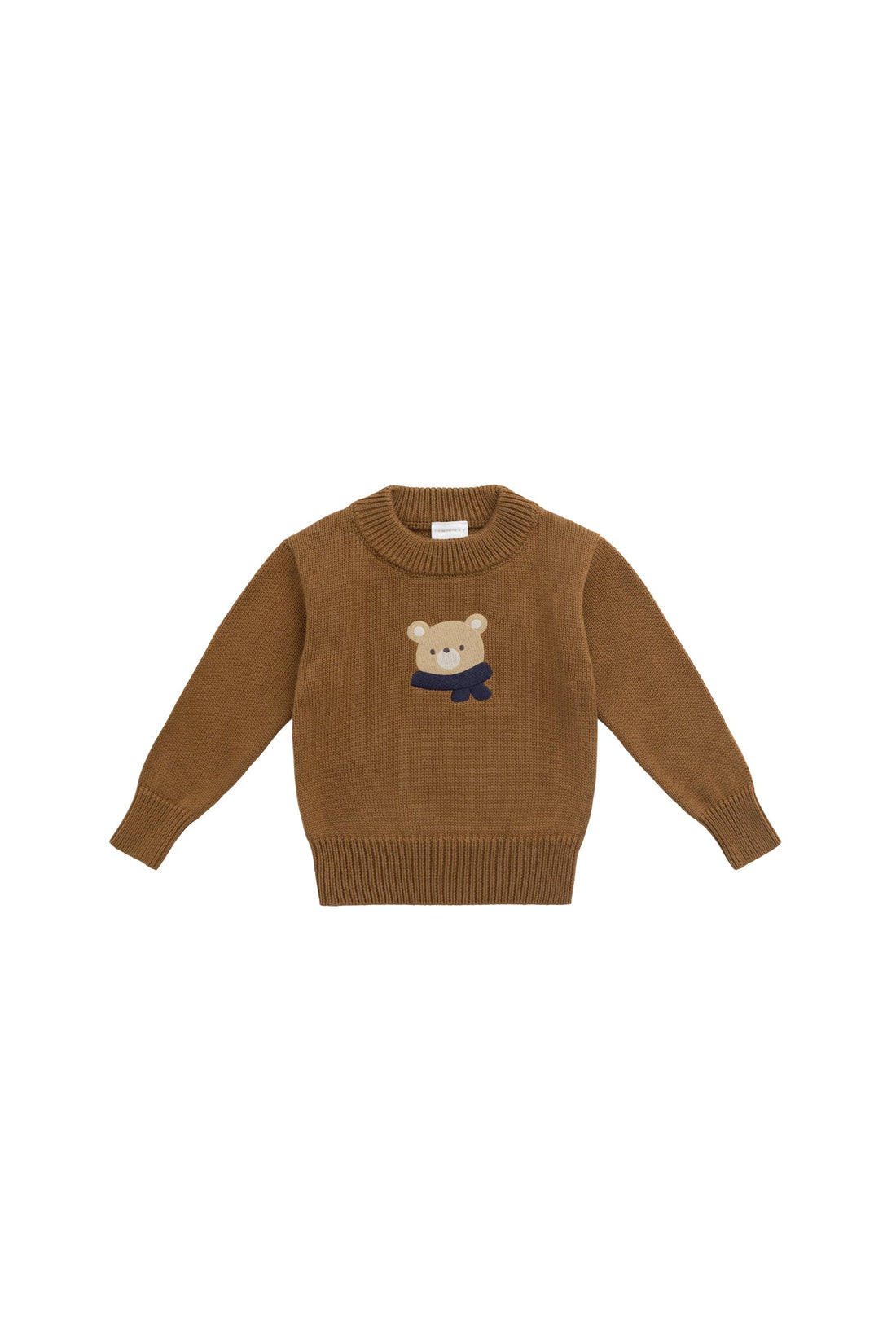 Leon Knit Jumper - Cosy Bobbie Autumn Bronze Childrens Jumper from Jamie Kay USA