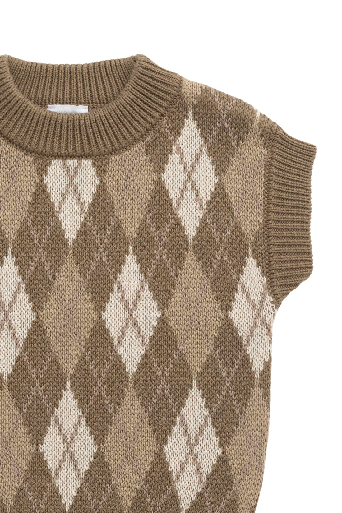 Marcus Knit Vest - Marcus Jacquard Pecan Childrens Vest from Jamie Kay USA