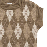 Marcus Knit Vest - Marcus Jacquard Pecan Childrens Vest from Jamie Kay USA