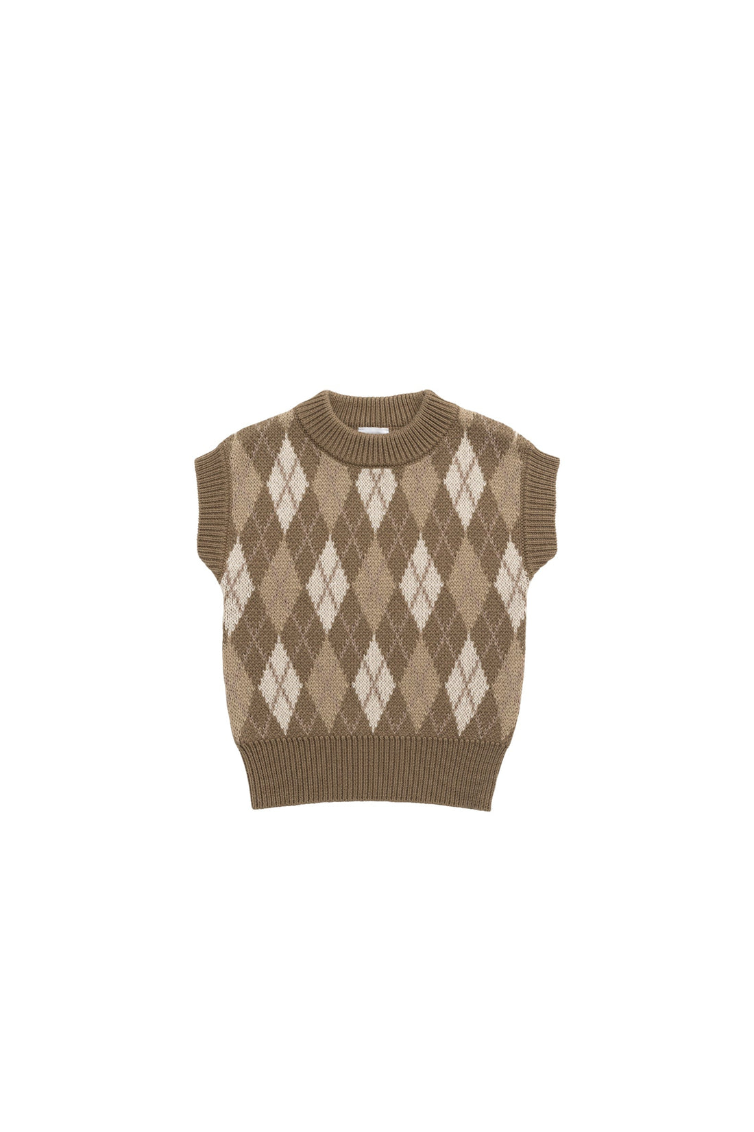 Marcus Knit Vest - Marcus Jacquard Pecan Childrens Vest from Jamie Kay USA