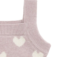 Molly Top - Heart Jacquard Ballerina Marle Childrens Top from Jamie Kay USA