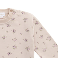 Organic Cotton Bobbie Sweatshirt - Goldie Bouquet Pink Tint Childrens Top from Jamie Kay USA