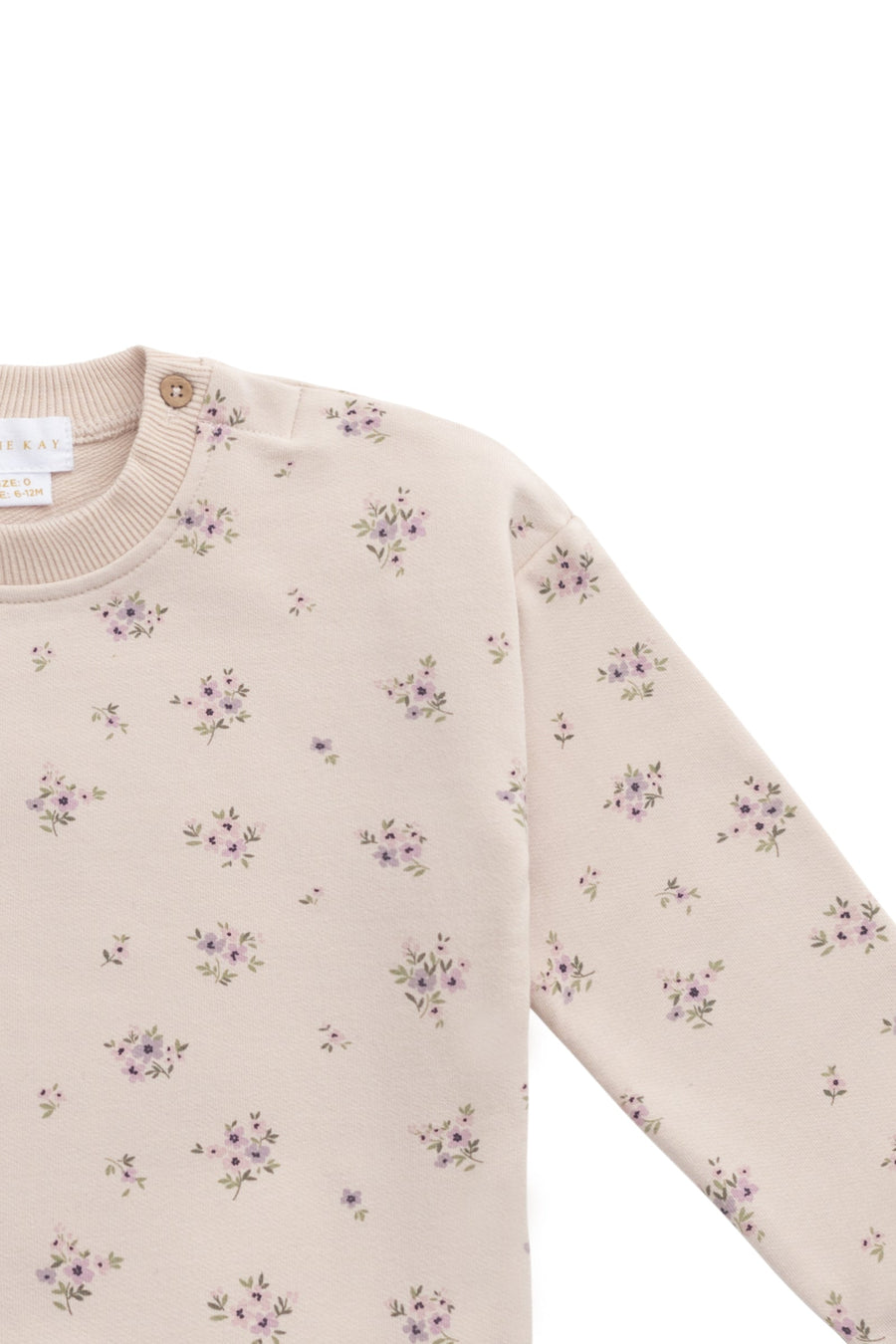 Organic Cotton Bobbie Sweatshirt - Goldie Bouquet Pink Tint Childrens Top from Jamie Kay USA