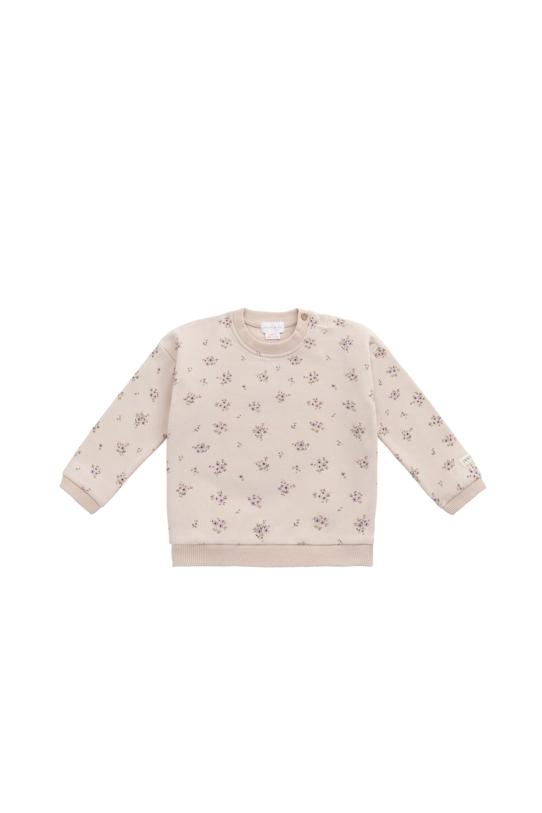 Organic Cotton Bobbie Sweatshirt - Goldie Bouquet Pink Tint Childrens Top from Jamie Kay USA