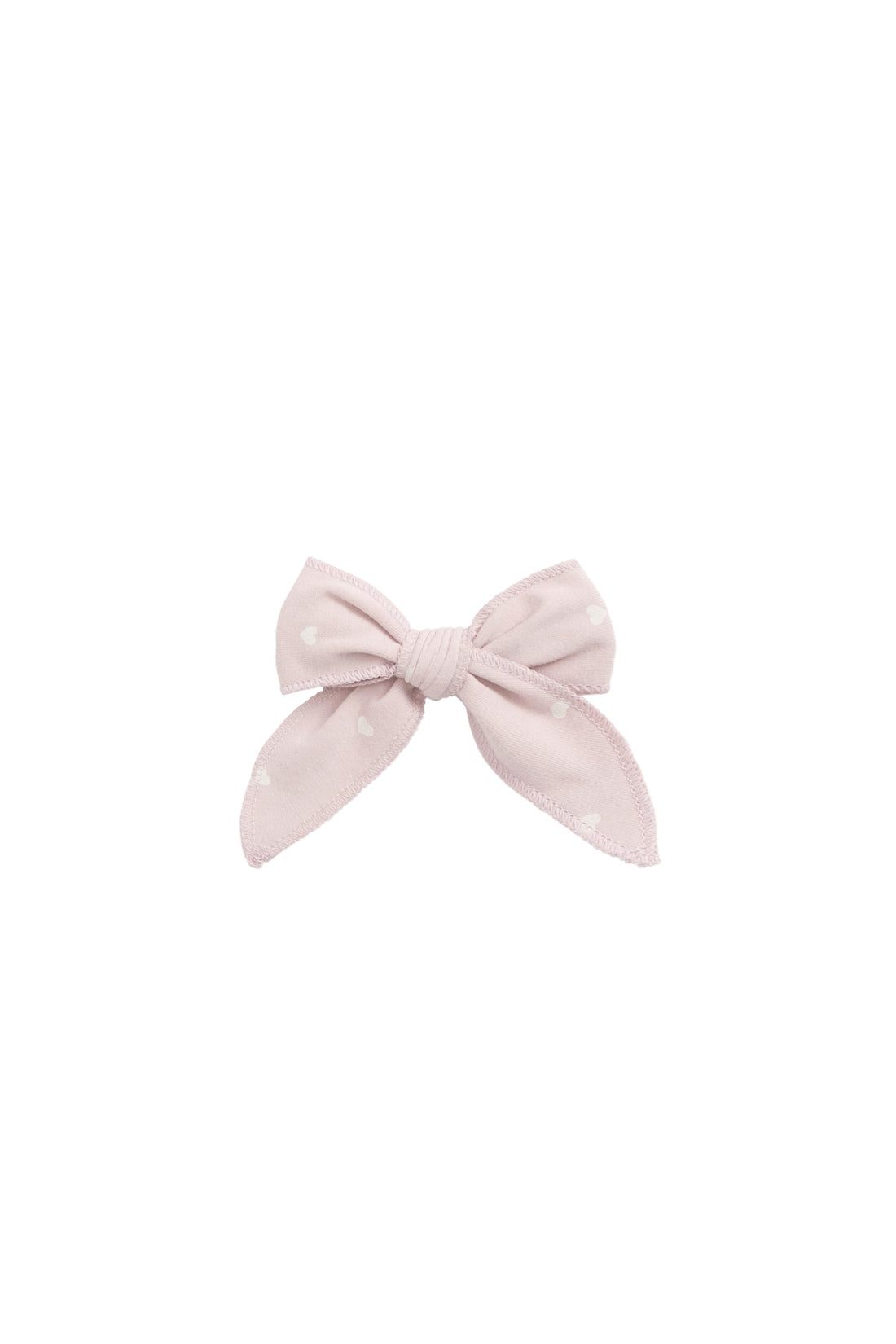 Organic Cotton Bow - Petite Heart Old Rose Childrens Hair Bow from Jamie Kay USA