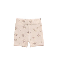 Organic Cotton Everyday Bike Short - Goldie Bouquet Pink Tint Childrens Short from Jamie Kay USA