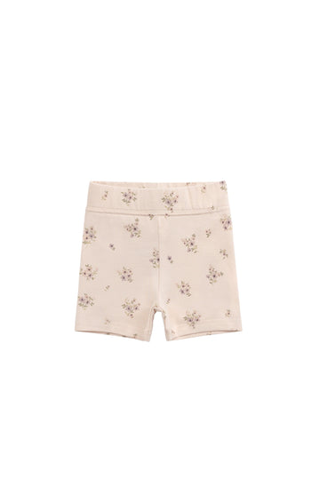 Organic Cotton Everyday Bike Short - Goldie Bouquet Pink Tint Childrens Short from Jamie Kay USA