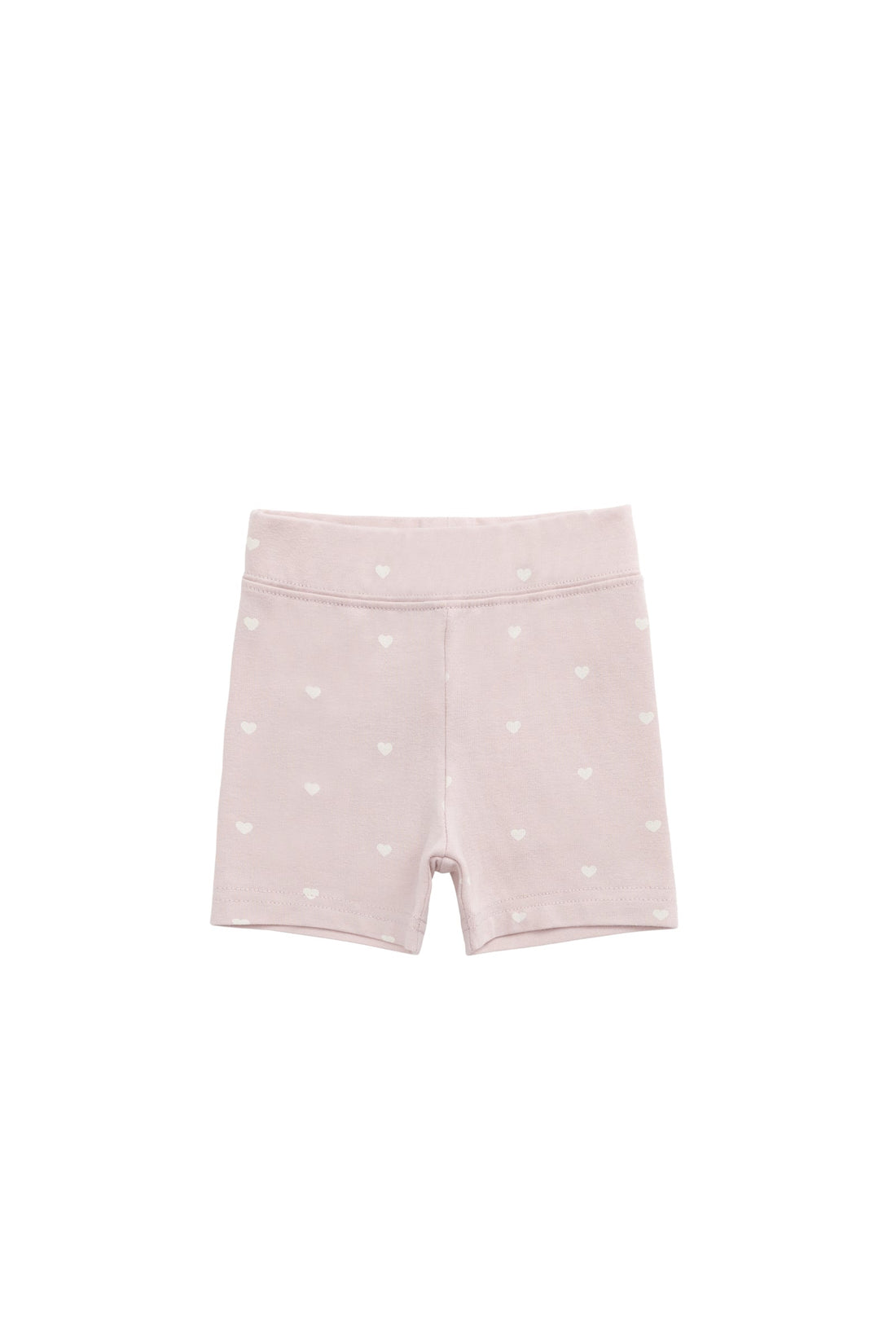 Organic Cotton Everyday Bike Short - Petite Heart Old Rose Childrens Short from Jamie Kay USA