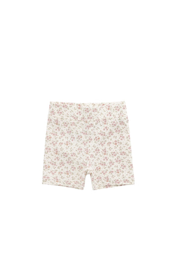 Organic Cotton Everyday Bike Short - Rosalie Field Blush Childrens Short from Jamie Kay USA