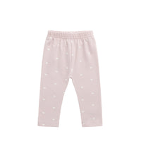 Organic Cotton Everyday Legging - Petite Heart Old Rose Childrens Legging from Jamie Kay USA