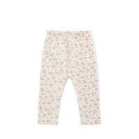 Organic Cotton Everyday Legging - Rosalie Field Blush Childrens Legging from Jamie Kay USA