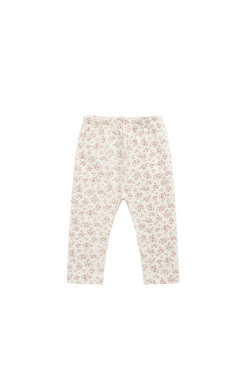 Organic Cotton Everyday Legging - Rosalie Field Blush Childrens Legging from Jamie Kay USA