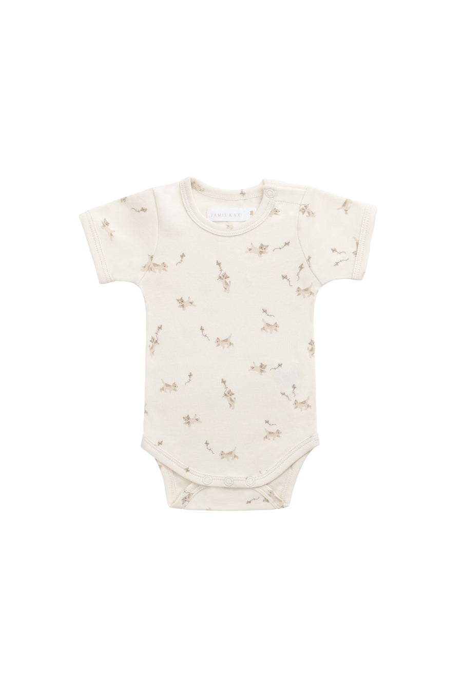 Organic Cotton Hudson Short Sleeve Bodysuit - Kitten and His Kites Childrens Bodysuit from Jamie Kay USA