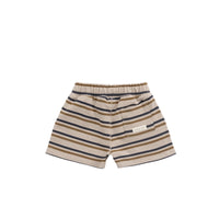 Organic Cotton Jalen Short - Raynor Stripe Pale Khaki Childrens Short from Jamie Kay USA