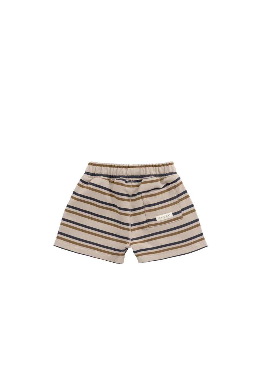 Organic Cotton Jalen Short - Raynor Stripe Pale Khaki Childrens Short from Jamie Kay USA