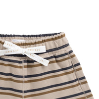 Organic Cotton Jalen Short - Raynor Stripe Pale Khaki Childrens Short from Jamie Kay USA