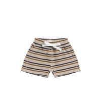 Organic Cotton Jalen Short - Raynor Stripe Pale Khaki Childrens Short from Jamie Kay USA