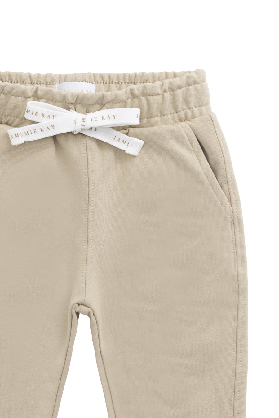 Organic Cotton Jalen Track Pant - Biscuit Childrens Pant from Jamie Kay USA