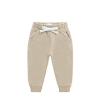 Organic Cotton Jalen Track Pant - Biscuit Childrens Pant from Jamie Kay USA